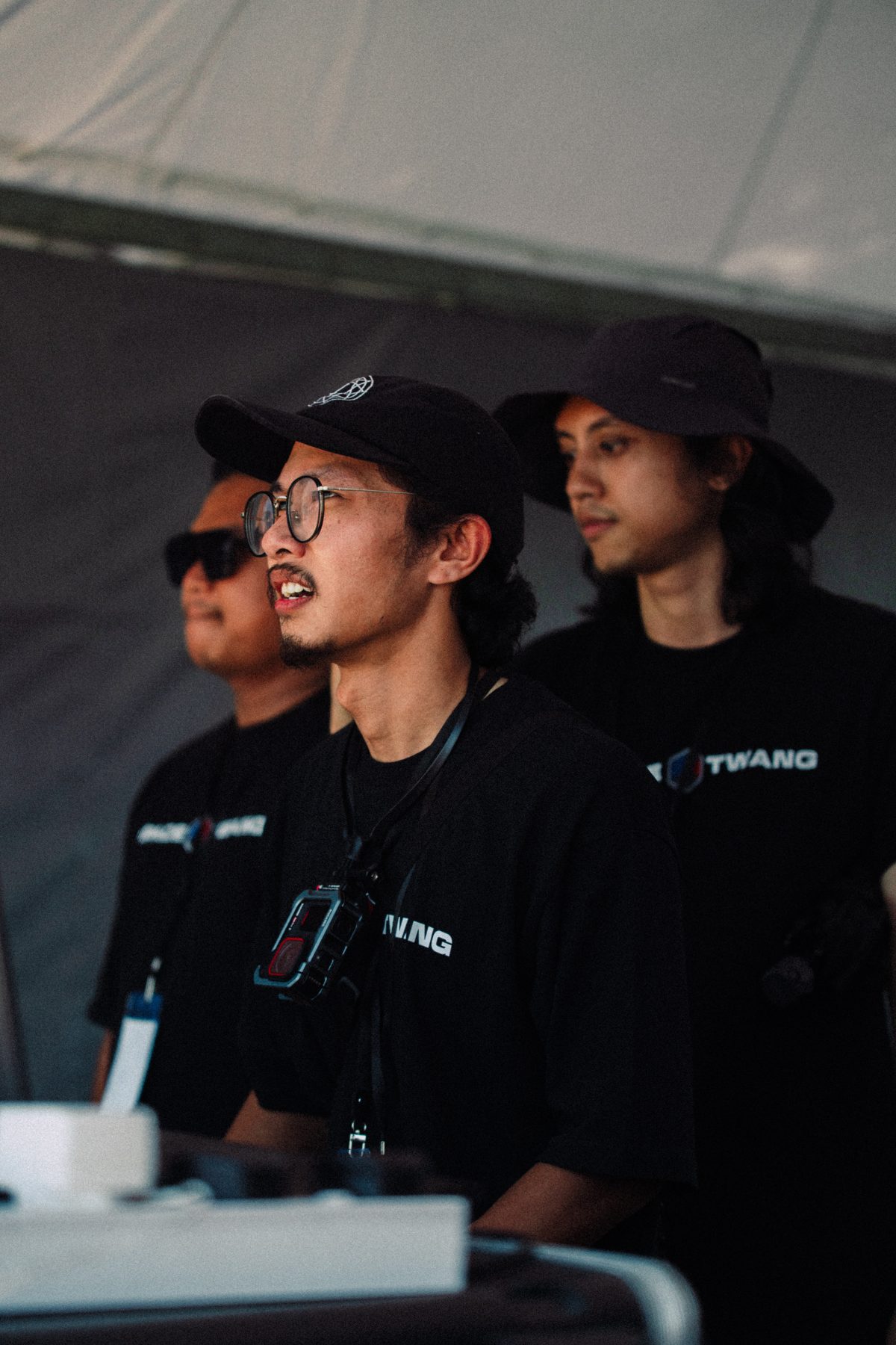 Three STP crew at the console